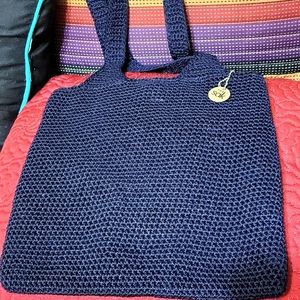 LIKE NEW:  NAVY SAK CROCHET CROSSBODY